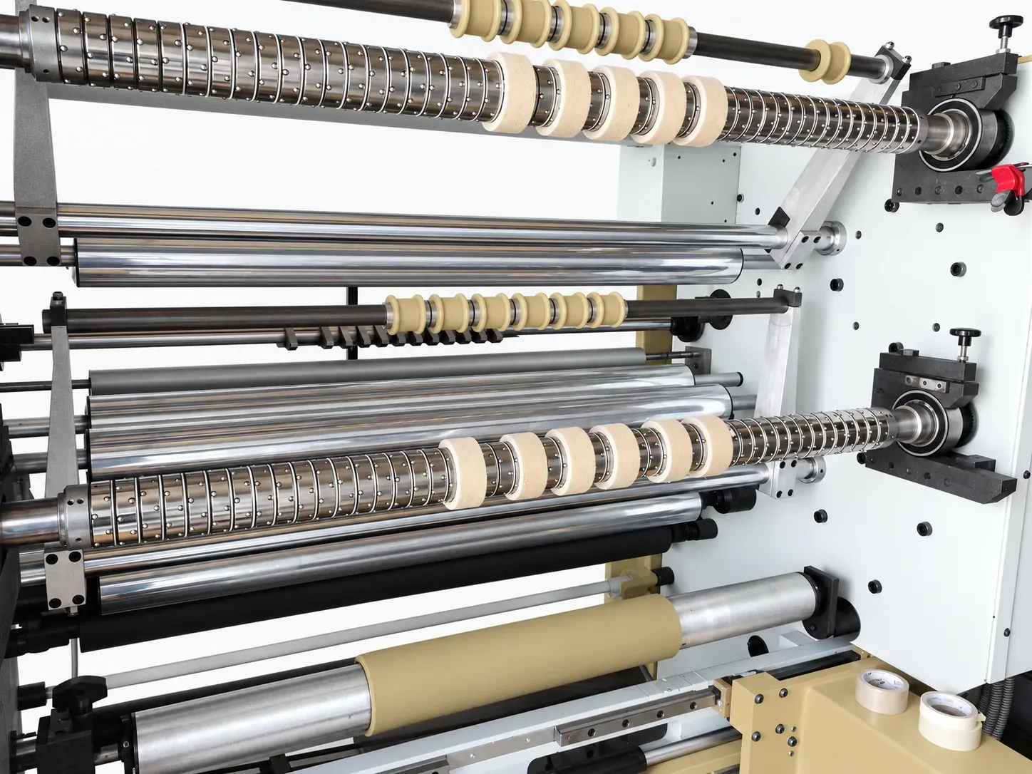 Friction shaft, on a machine