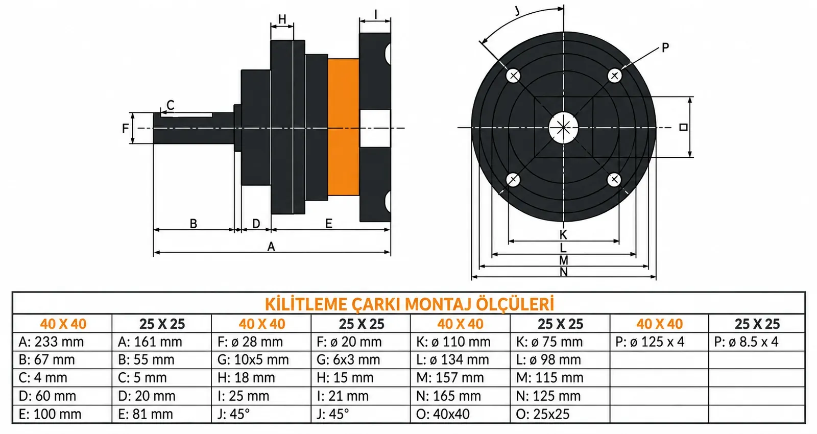 Safety chuck mounting dimensions drawing
