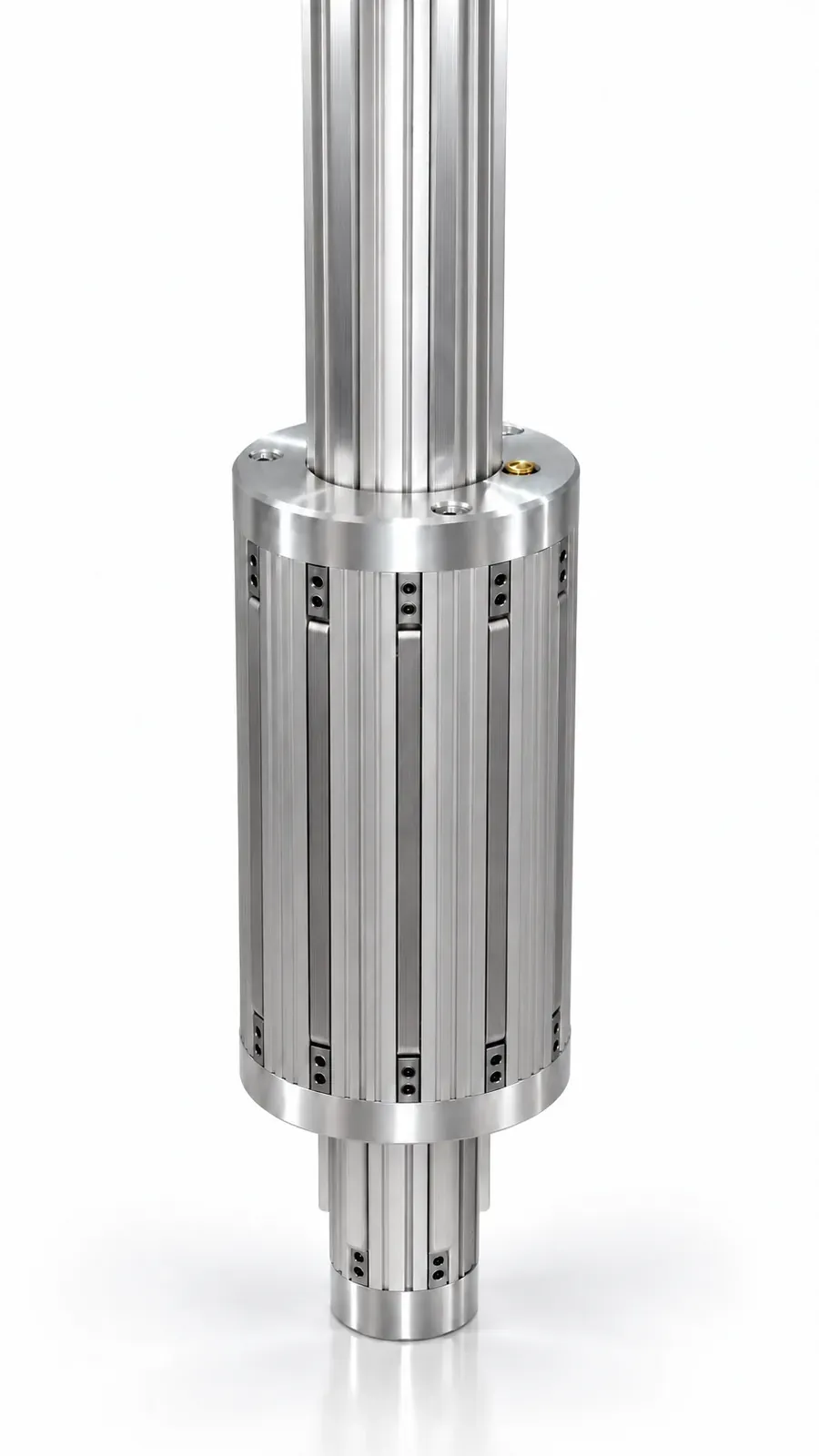 Mechanical aluminium adapter, on a shaft