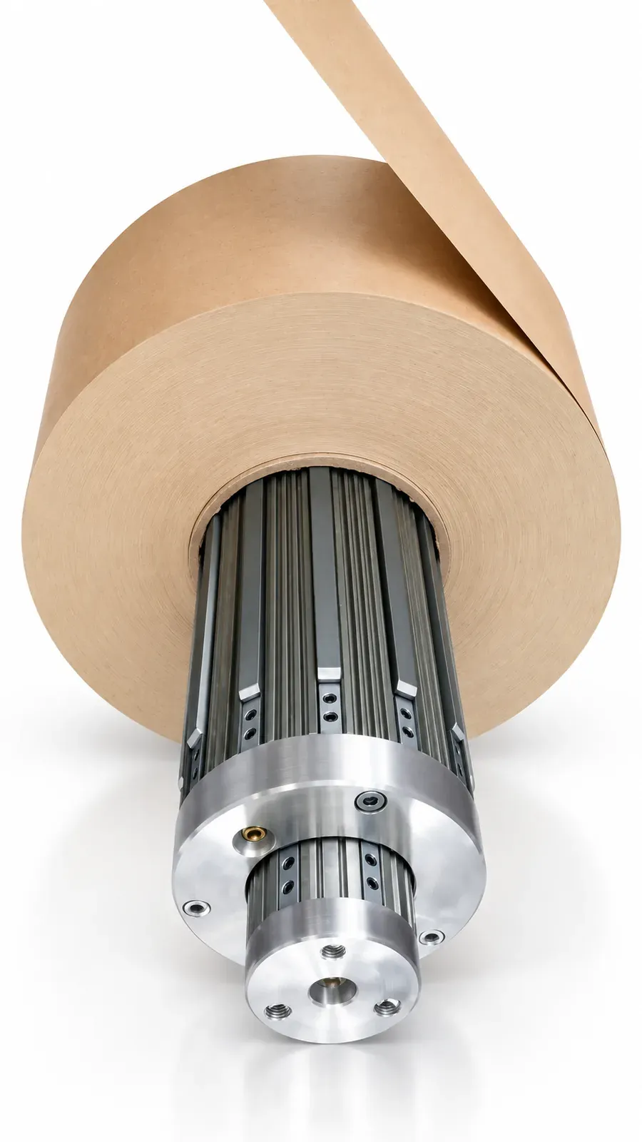 Mechanical aluminium adapter, inside a paper core